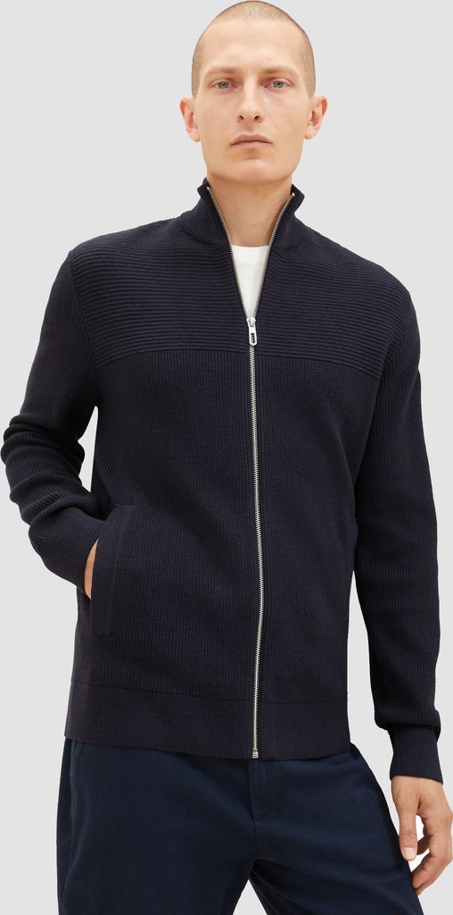TOM TAILOR STRUCTURE MIX KNIT JACKET Herren Strickjacke