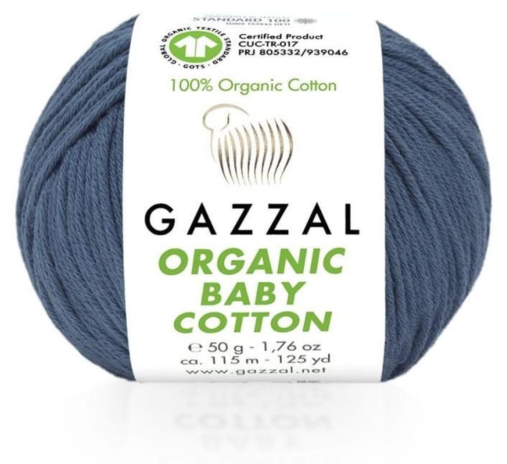 Příze Gazzal Organic Baby Bavlna 434 c. barva "džínová" - Obrázek produktu 