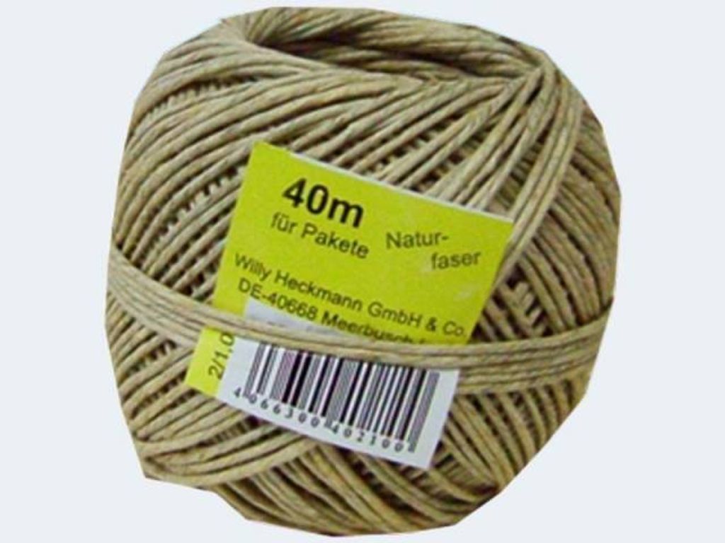 WiHeDü Naturfaserkordel mittelstark, 2/1,0 bis 8kg, 40 m Lauflänge