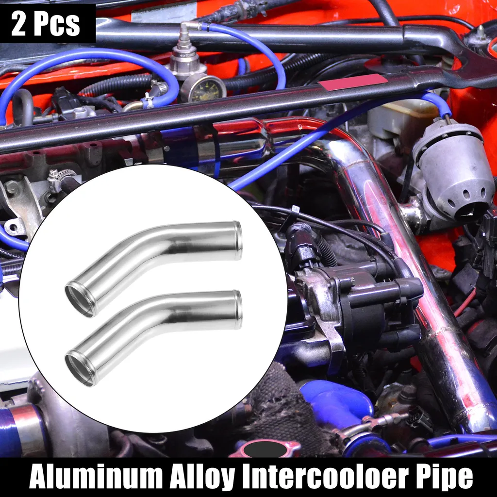 Tube Intercooler 45° 63mm Aluminium Anti-Corrosion pour Pression Turbo x2
