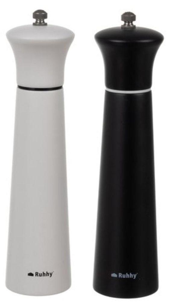 Deux moulins à sel et à poivre en bois, à manivelle Image du produit 