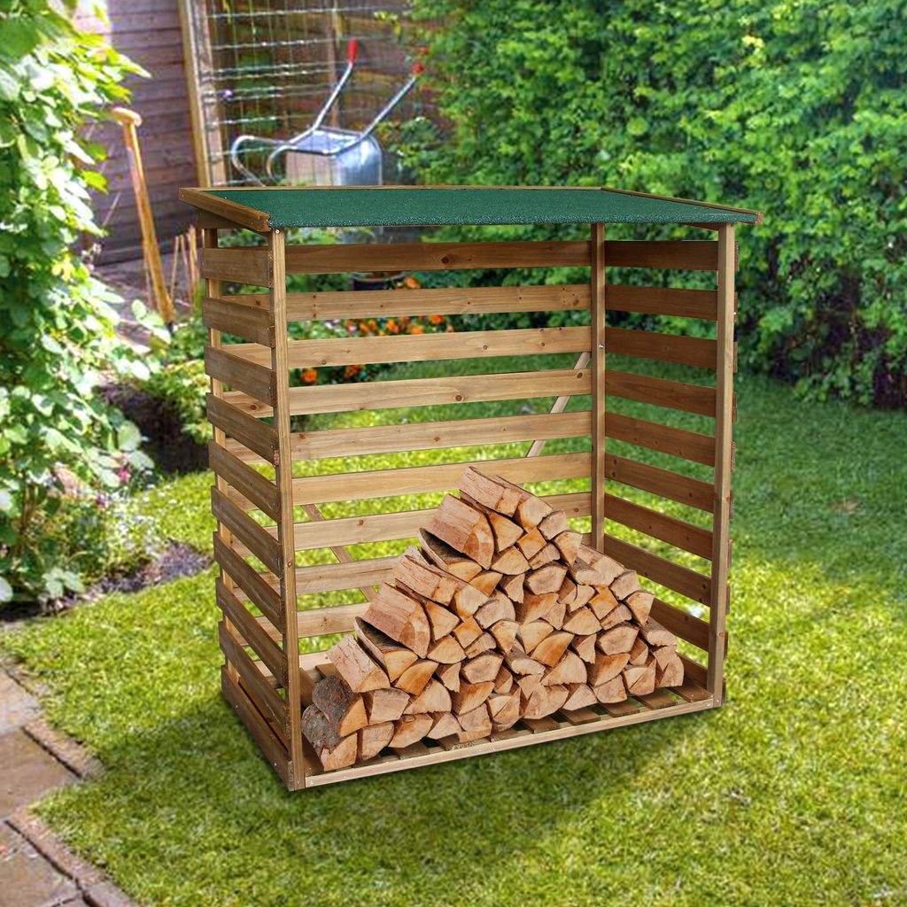 MCombo Kaminholzregal mit Rückwand Brennholzregal Produktbild 10