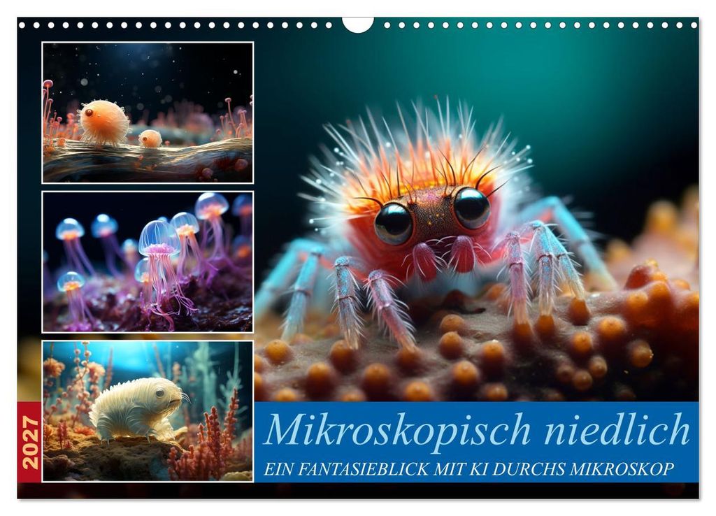 Mikroskopisch niedlich (Wandkalender 2027 DIN A3 quer), CALVENDO Monatskalender
