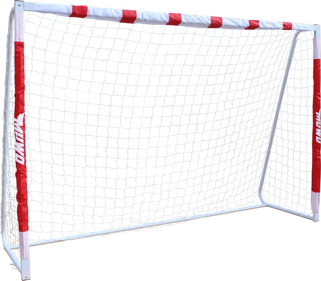 MUWO großes Fußballtor 3x2m – Robuster Stahlrahmen, leicht & stabil, schneller Aufbau, ideal für Garten & Sportplätze inkl. Zubehör rot/wei...