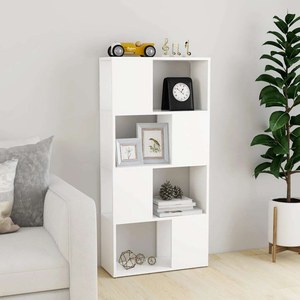"Winter Sale" Bücherregale - Weiß Bücherregal Raumteiler Weiß 60x24x124,5cm Holzwerkstoff DE1365583