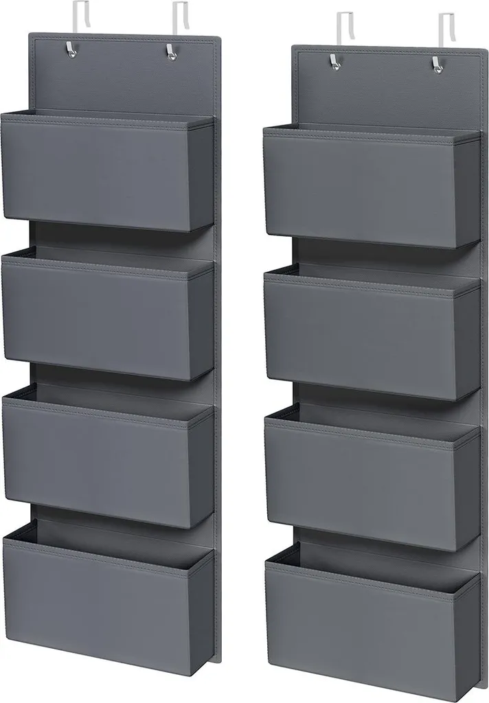 Organisateur d'armoire pour vêtements et accessoires 2 pièces gris