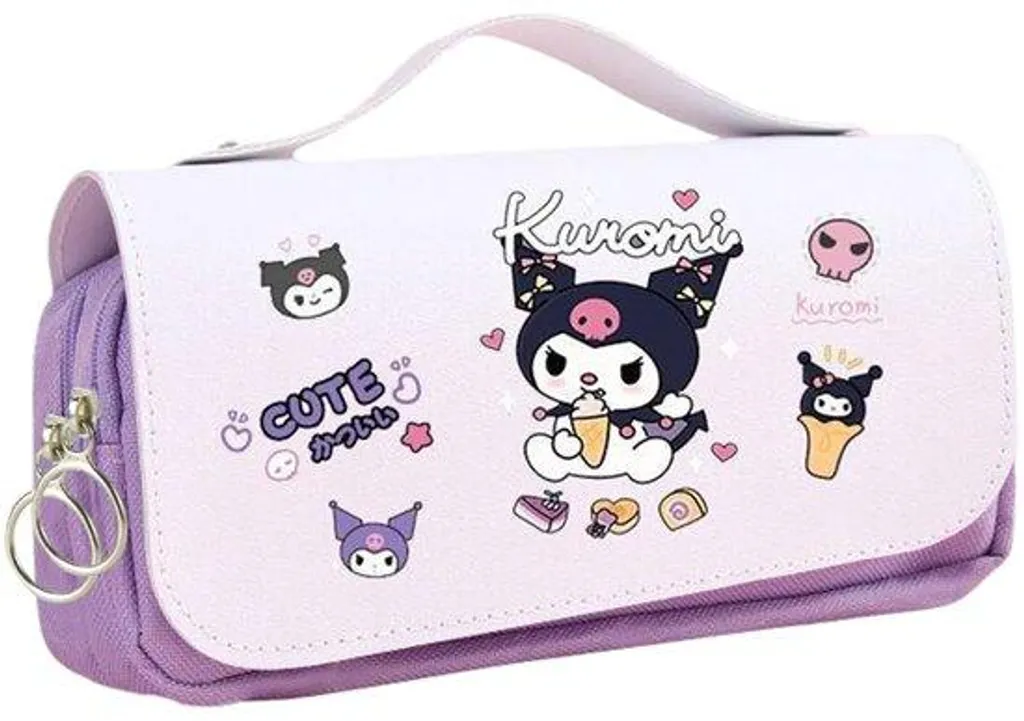 Sac souple Kuromi à glissière - Design gourmand thème glace pour fille