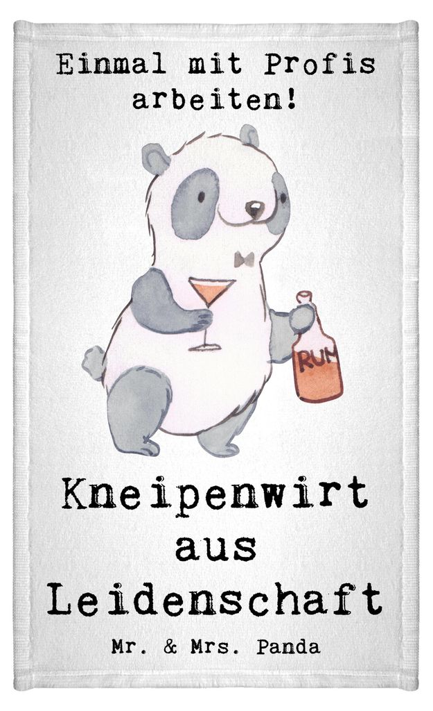 Mr. & Mrs. Panda Handtuch Kneipenwirt Leidenschaft - Weiß - Produktbild 