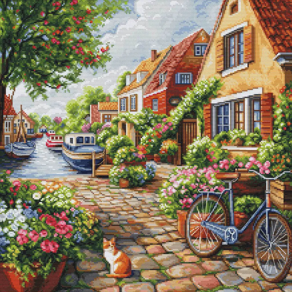 Confezione da ricamo a punto croce Luca-S "Splendore d'estate", schema contato, 35x35cm