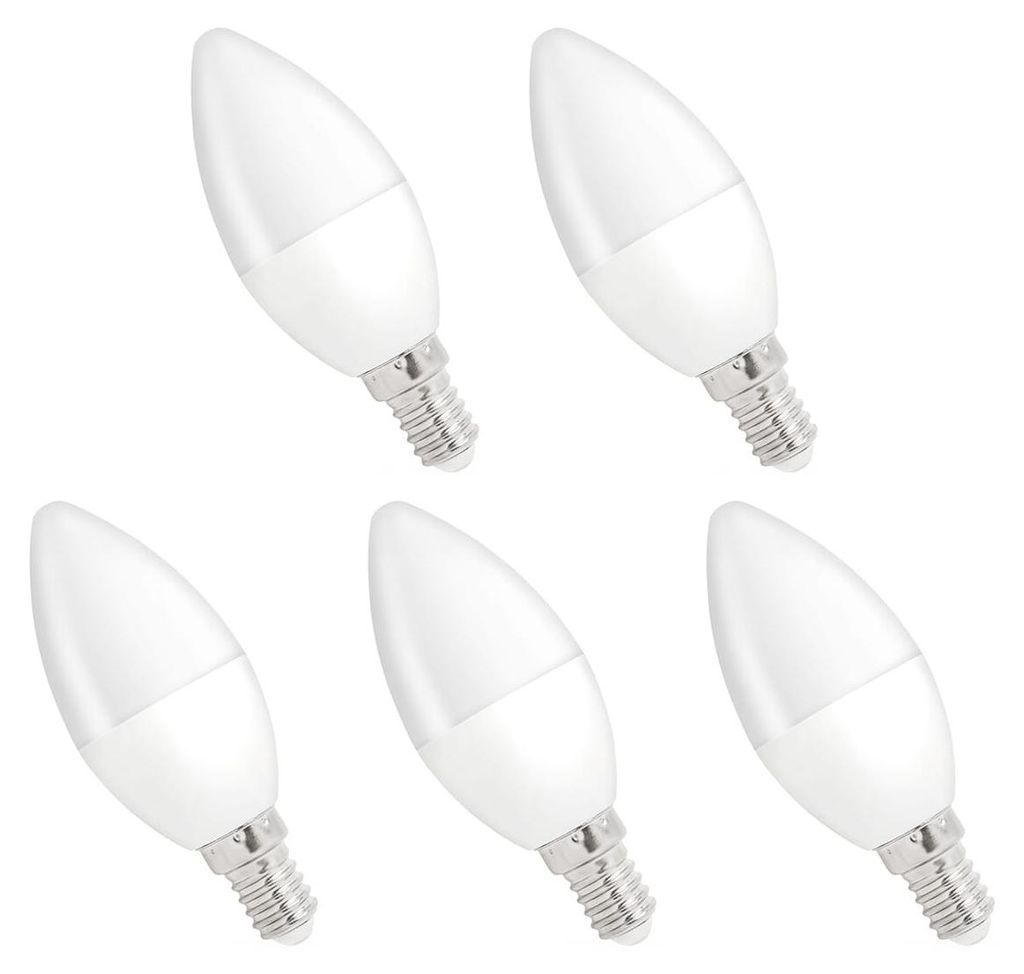 Spectrum LED-Kerzenlampe E14 8W - 230V - 710 Lumen - 4000K Neutralweiß - Natürliches Licht - Energieeffizient - 5 Stück