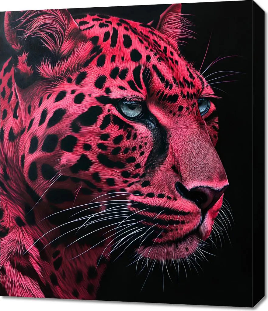 Décoration salon Jaguar rouge écarlate 60 x 70 cm - Image tendance
