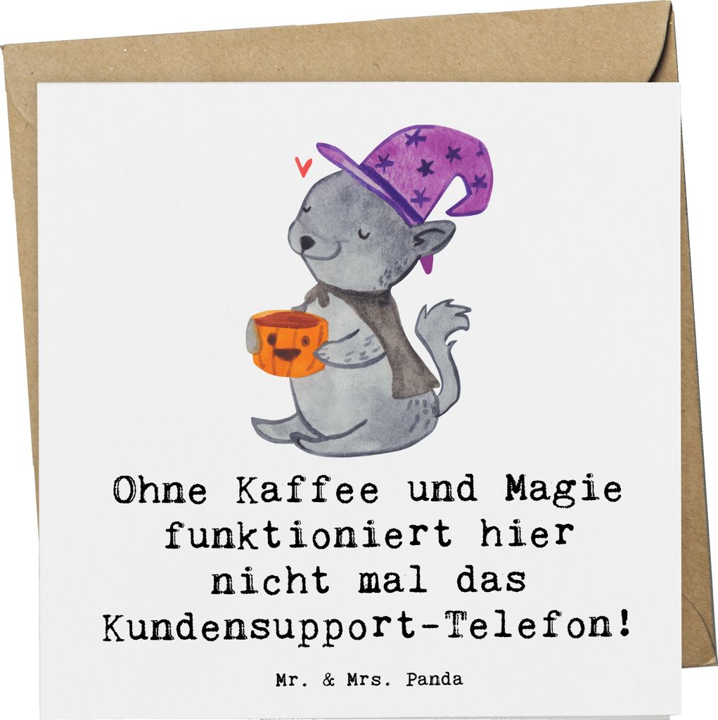 Mr. & Mrs. Panda Grußkarte Kundensupport Magie - Weiß - Geschenk, faltkarte, Geschenke für Berufstätige, Kommunikationsfähigkeit, Klappkarte, ...