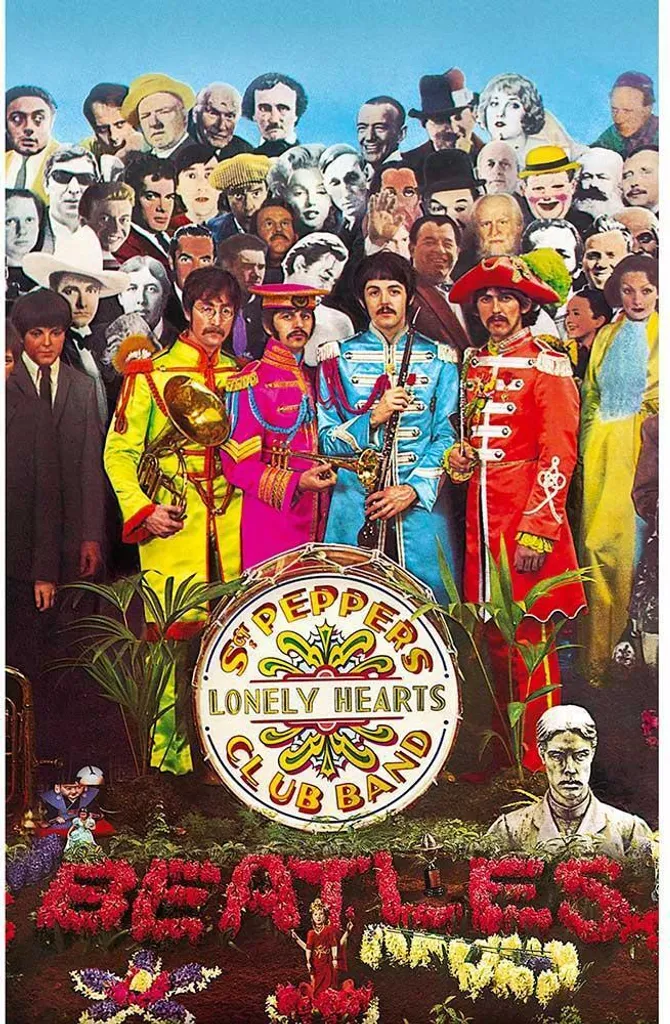 Poster The Beatles Sgt Pepper en tissu RO9849 décoration murale rock