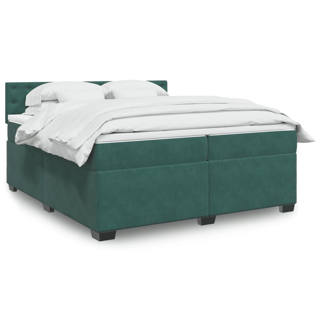Maison Exclusive - Boxspringbett mit Matratze Dunkelgrün 200x200 cm Samt