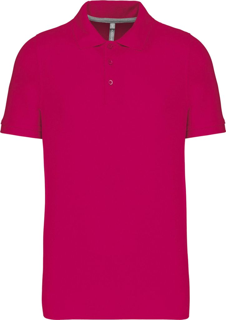 Kariban Herren Polo-Shirt Poloshirt Basic Kragen Polohemd Kurzarm T-Shirt, Größe:XL, Farbe:Fuchsia