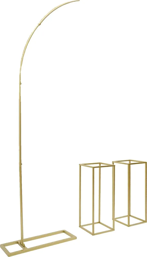 Support fleurs mariage stable en acier doré contre chutes de bouquets