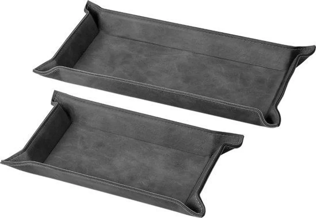 Boîtes de rangement en cuir noir pour clés téléphone et portefeuille