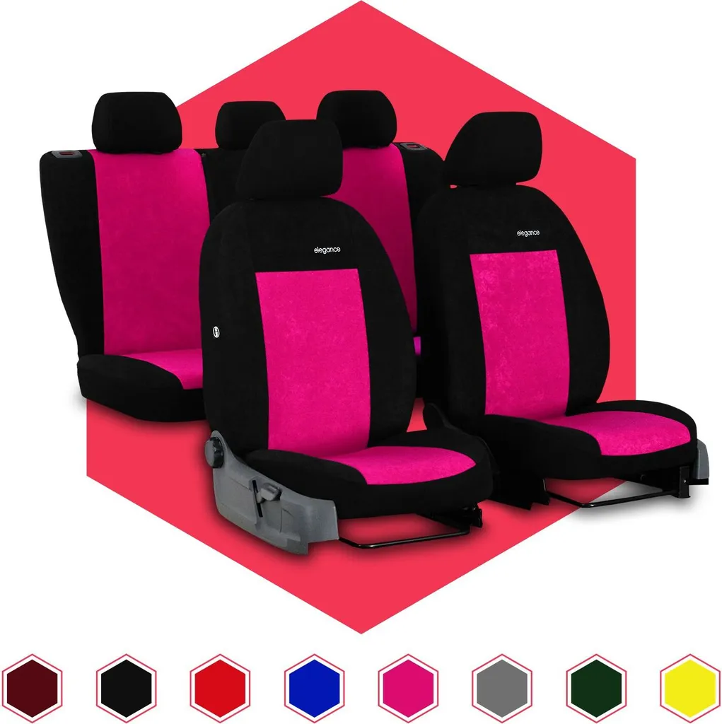 Coprisedili Velours Rosa Auto Universali | Set 3 Pezzi Lusso Soft