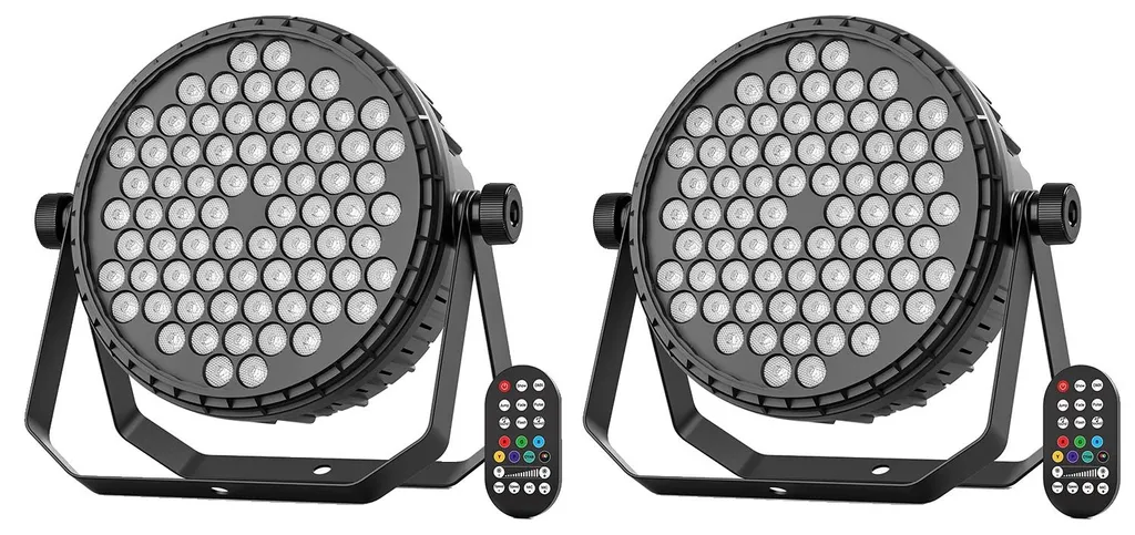 Éclairage de scène LED effet de couleur RVB DMX - Pack de 2 projecteurs