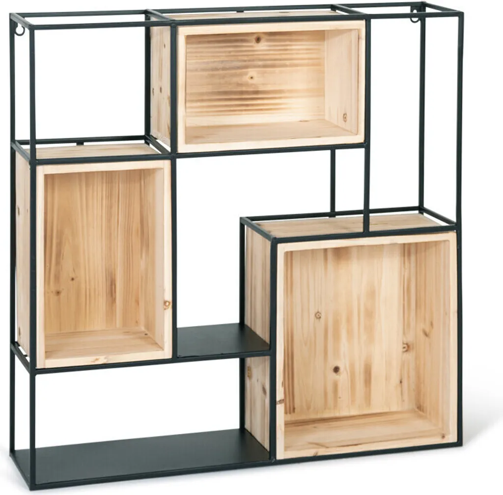 Étagère Murale Déco Baytex Nunzio en Acier Noir pour Salon et Chambre