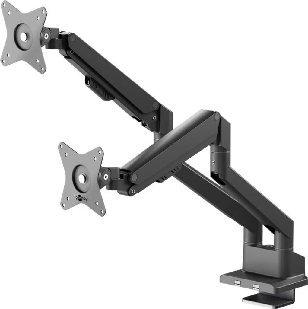 Goobay 70814 Support Double Écran à Gaz pour Moniteurs 17-32 Pouces