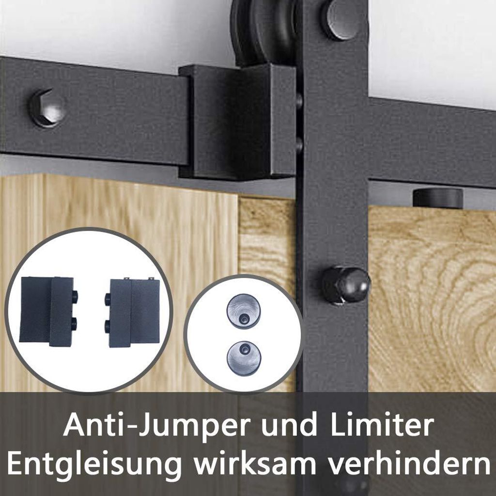 YARDIN 12FT/366cm Schiebetürbeschlag Set, Schiebetür Produktbild 6