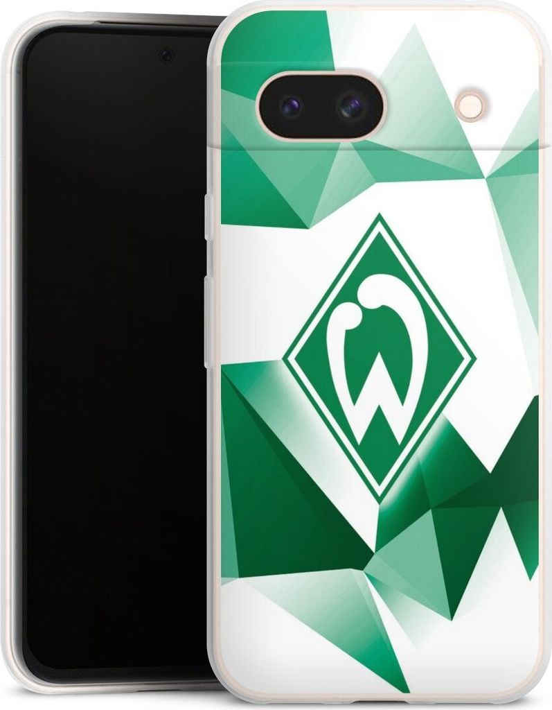 DeinDesign Slim Hülle für Google Pixel 8a Silikon Case Ultra Dünn Handyhülle Offizielles Lizenzprodukt SV Werder Bremen Tarnmuster