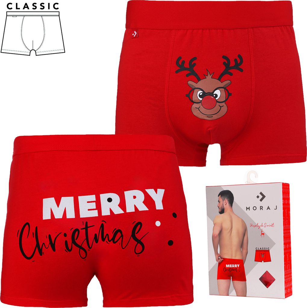 2er Pack MORAJ Boxershorts Weihnachten – Herren Unterwäsche Mit Santa-Motiv, Aus Baumwolle/Lycra