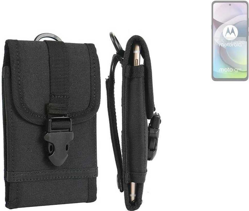K-S-Trade Holster Handy Hülle kompatibel mit Motorola Moto G 5G (2024) Holster Handytasche Gürtel Tasche Schutz Hülle Robust Outdoor schwarz