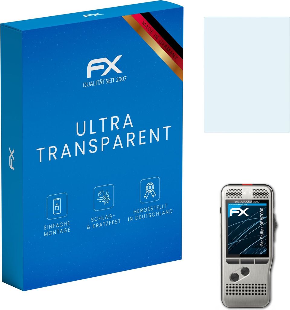 atFoliX FX-Clear 2x Schutzfolie kompatibel mit Philips DPM7000 Displayschutzfolie