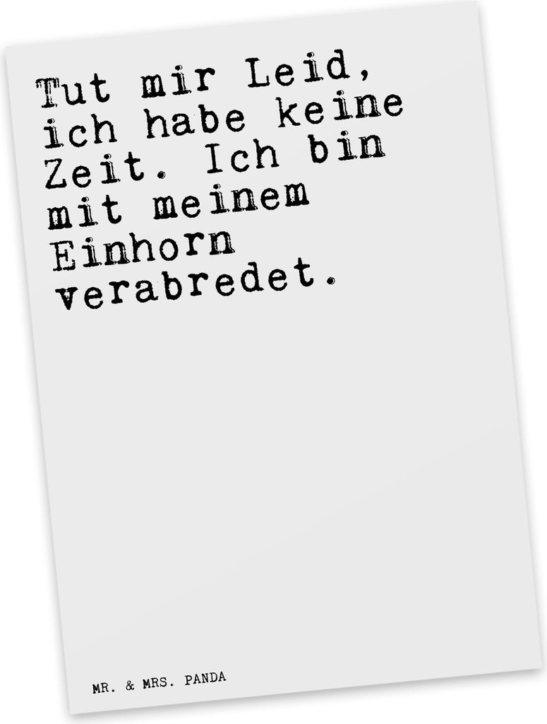 Mr. & Mrs. Panda Postkarte Tut mir Leid, ich... - Weiß - Geschenk, Liebe, Zeit, Sprüche, bildkarte, Grußkarte, Realität, Fotokarte, Ansichtskar...