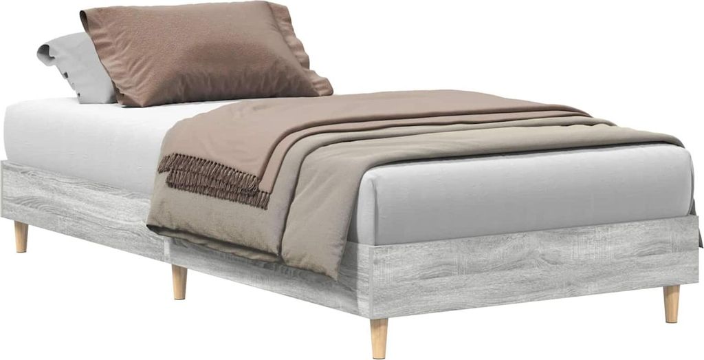 vidaXL Bettrahmen Graues Sonoma 203 x 93 x 25 cm Holzwerkstoff