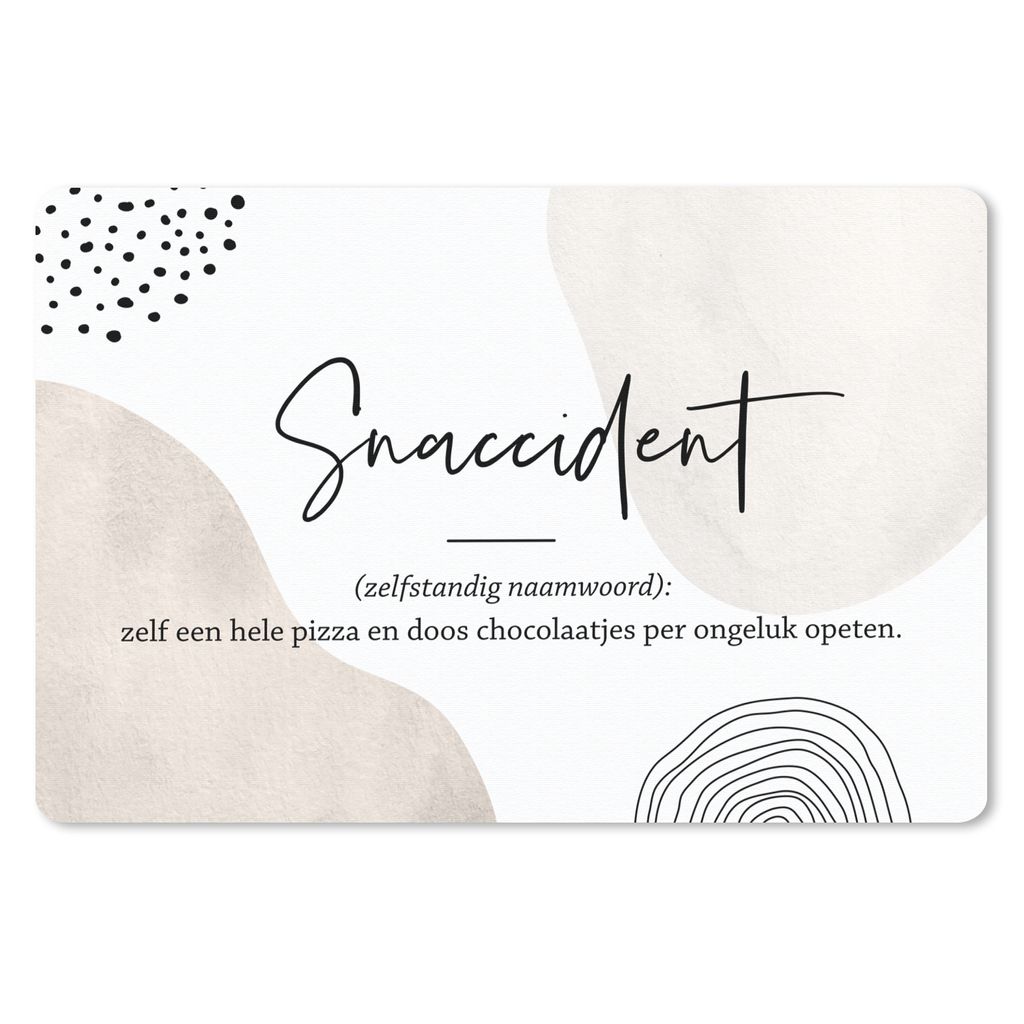 MuchoWow Schreibtischunterlage Zitate - Snaccident definition - Sprichwörter - Wörterbuch 60x40 cm - XXL Mauspad - Großes Mauspad