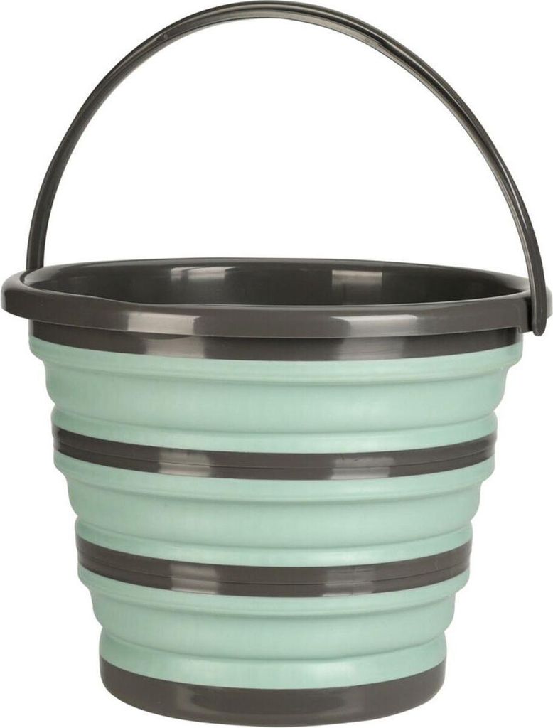 A collapsible bucket with a handle.