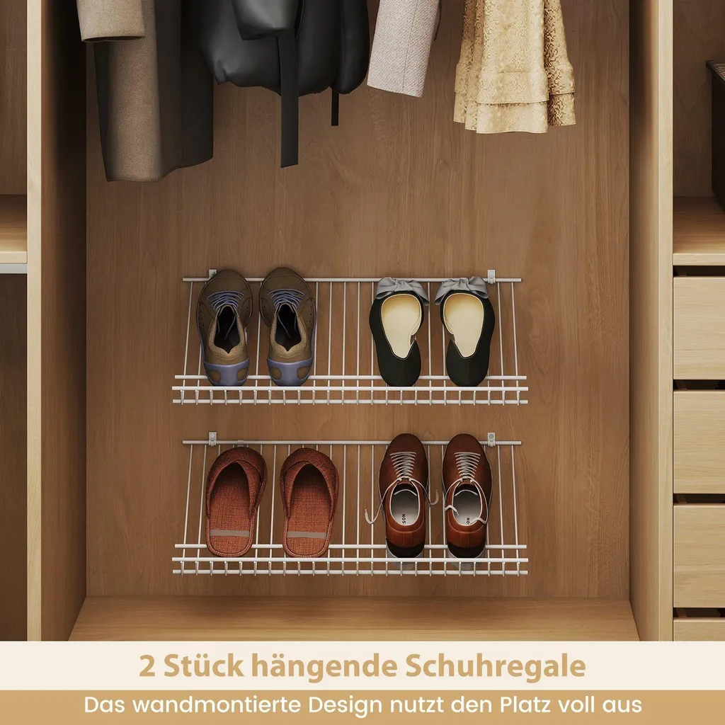 Étagère à chaussures murale en métal modulable et robuste Série LINE