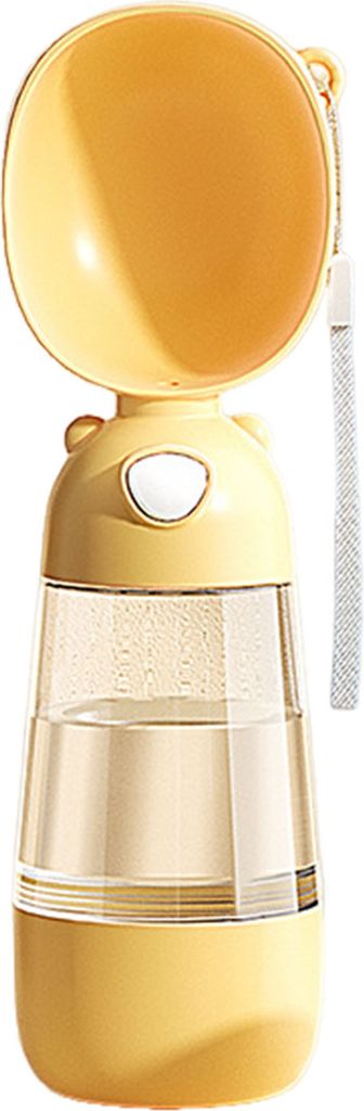 Tragbare Hundewasserflasche, 400 ml, Reise-Wassernapf für Hunde mit 200 ml Futterbehälter, auslaufsicherer Wasserspender für Welpen, für Spazie...