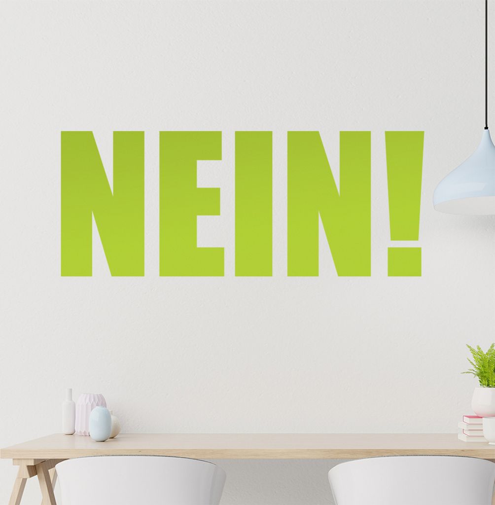 Nein! Wandtattoo in 6 Größen - Wandaufkleber Wall Sticker - Dekoration, Küche, Wohnzimmer, Schlafzimmer, Badezimmer
