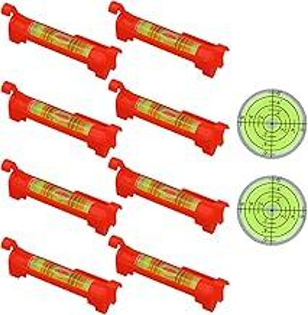 10 Pcs Wasserwaage Klein, 8 Schnurwasserwaage 75x12,5mm, 2 Runde Präzisions Bullseye Wasserwaagen 32mm mit Gradangabe, Kreisförmig, Libelle für ...