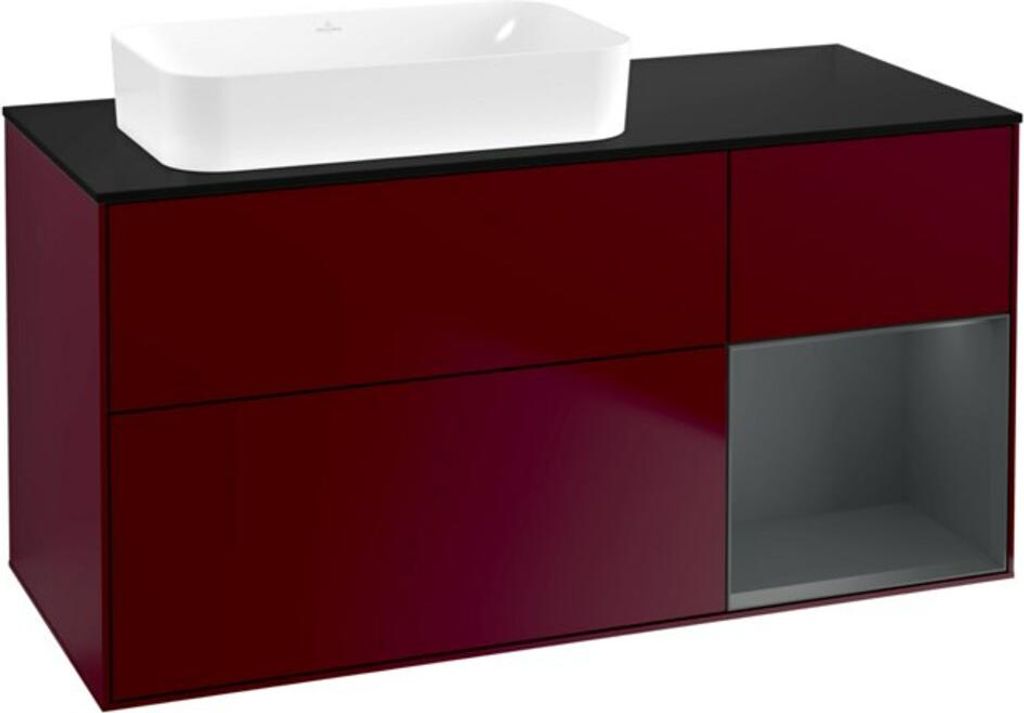 V&B Waschtischunterschrank Wandbeleuchtung Finion 120x60 cm, Reg re md bl. m Lac, Peo Matt