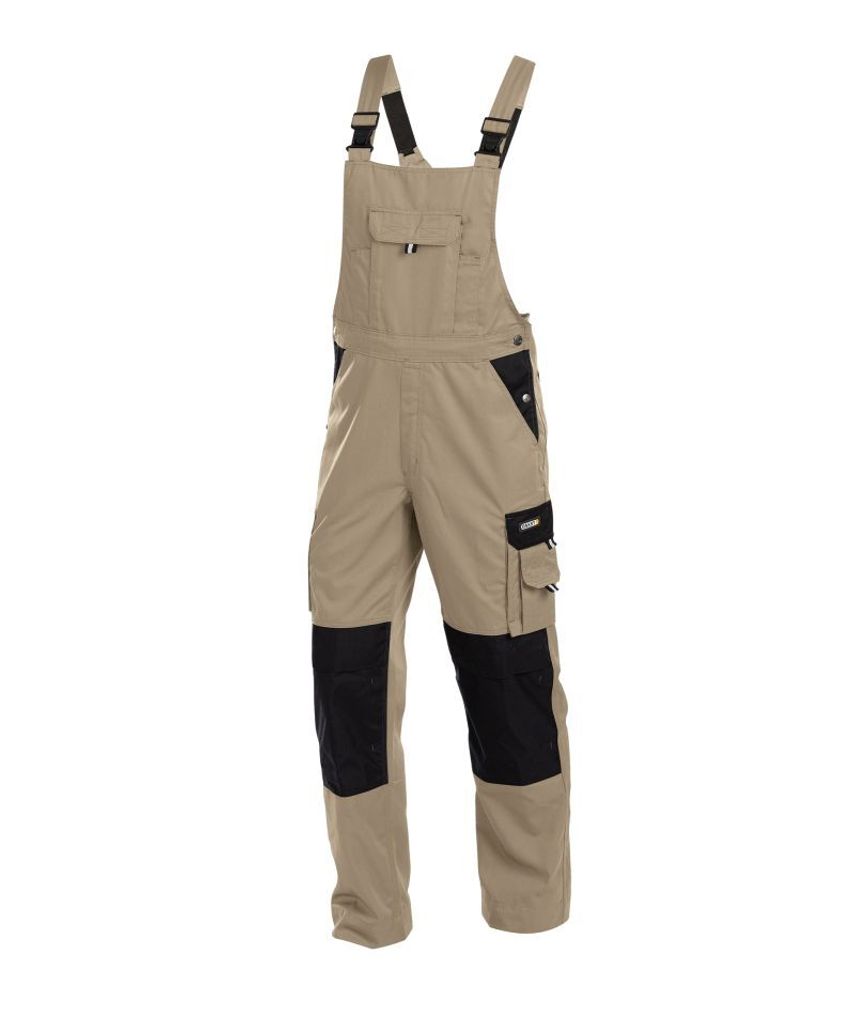DASSY Versailles Zweifarbige Arbeitslatzhose mit Kniepolstertaschen KHAKI/SCHWARZ Gr.46 Länge: MINUS