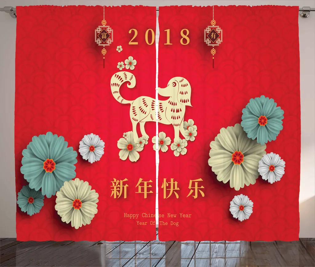 Tenda Zodiaco Cinese ABAKUHAUS | Calendario Lunare Rustico 280x225