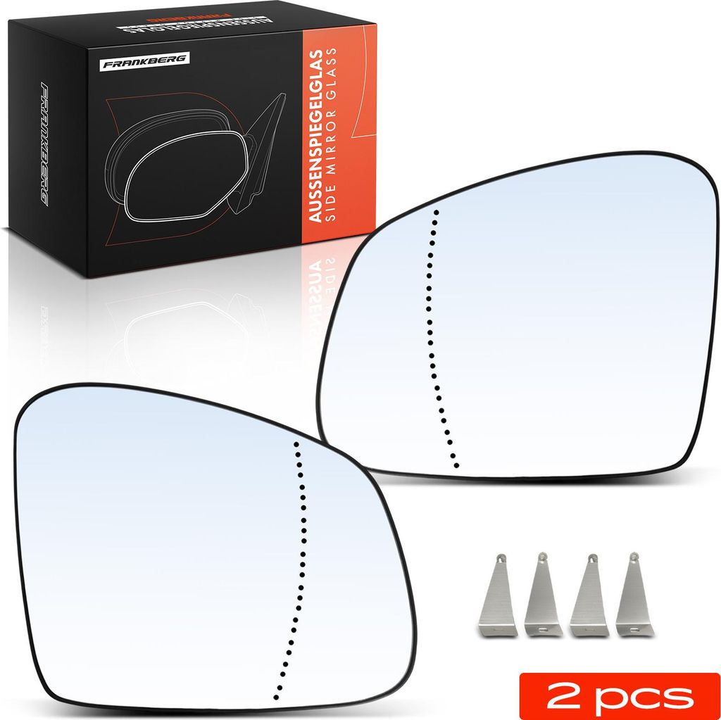 Frankberg 2x Spiegelglas Außenspiegel Vorne Links Rechts für Renault Twingo Smart Fortwo Coupe