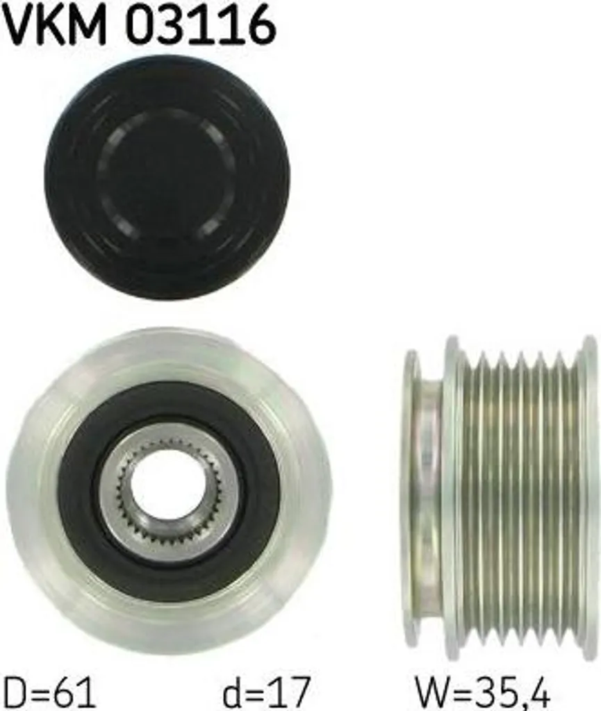 Roue libre alternateur VKM 03116 SKF pour entretien A3 A4 A6 et Tiguan