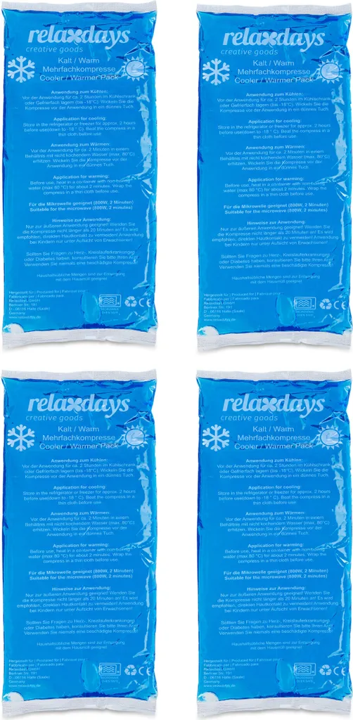 Compresse de gel froid réutilisable lot de 20 poches Relaxdays bleues
