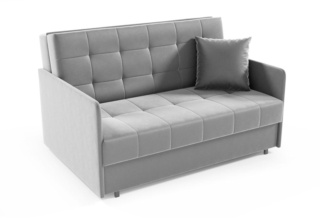 Zweiersessel YORK III mit Steppung, 2-Sitzer Schlafsofa, Jugendsofa mit Schlaffunktion, ausziehbare Couch, mit Bettkasten, inkl. Kissen, Kronos 53