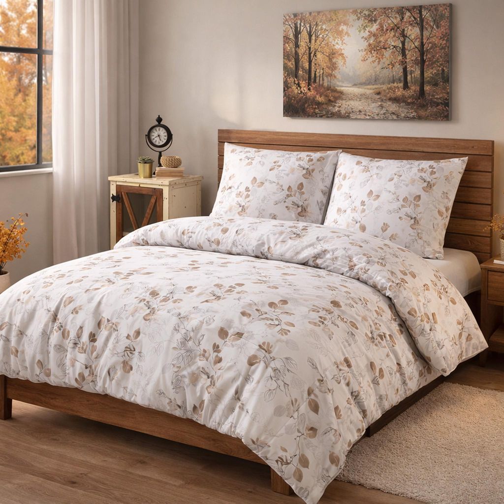 Buymax Biber Bettwäsche Bettbezug 135x200 cm, Kopfkissenbezug 80x80 cm 2 teilig, Deckenbezug Set aus 100% Baumwolle Flanell Winter mit Reißvers...