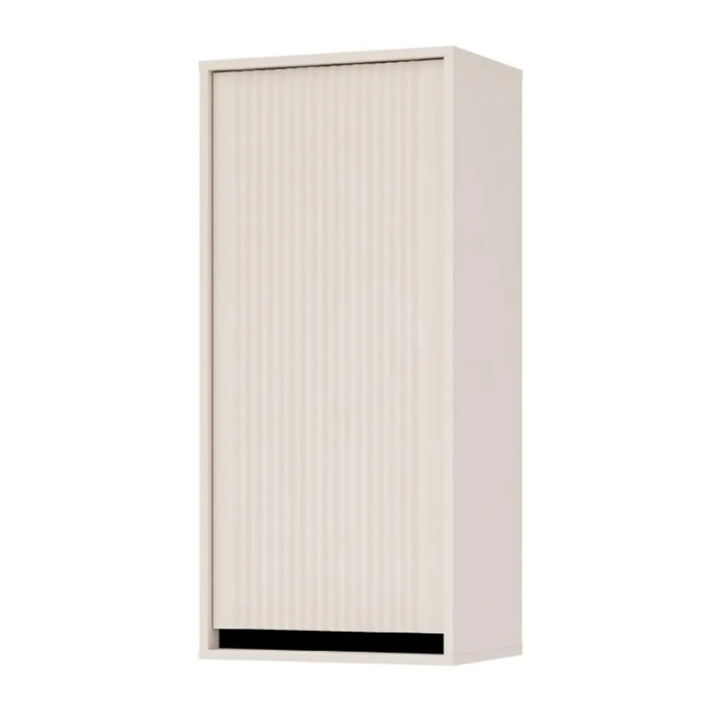 Armoire murale TIRIL design bicolore beige et noir - Rangement compact