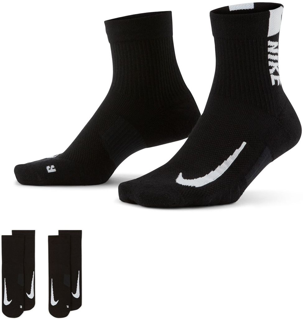 Nike MULTIPLIER QUARTER (2 PAIA) NERO M Immagine del prodotto 