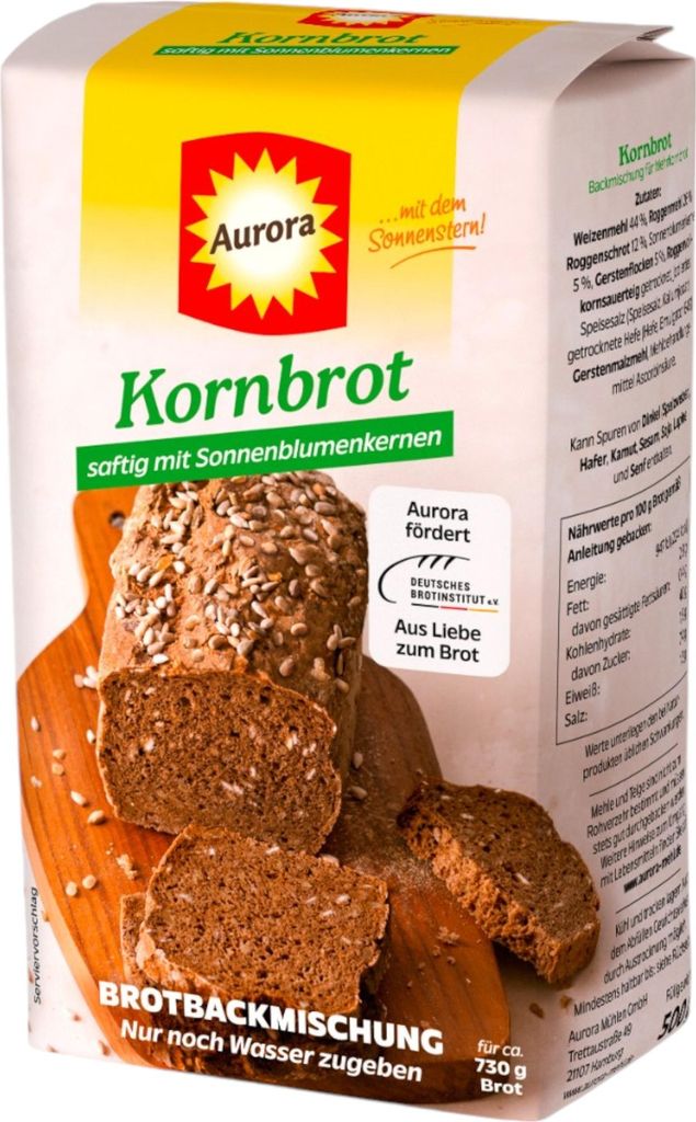 Aurora Kornbrot Backmischung saftig mit Sonnenblumenkernen Produktbild 