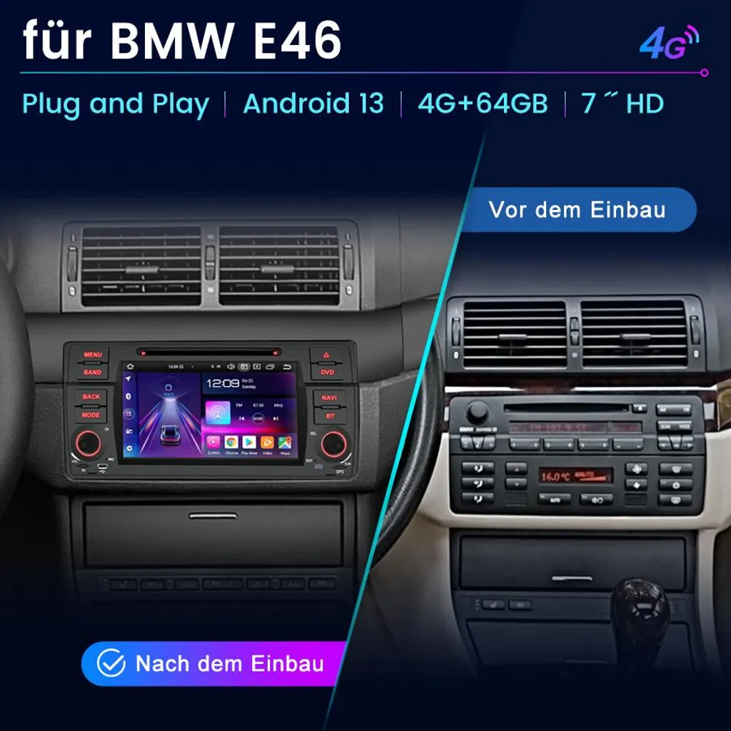 Ecran Tactile Android 10 GPS BMW E46 Bluetooth DAB+ Autoradio 4G 64GB - 8